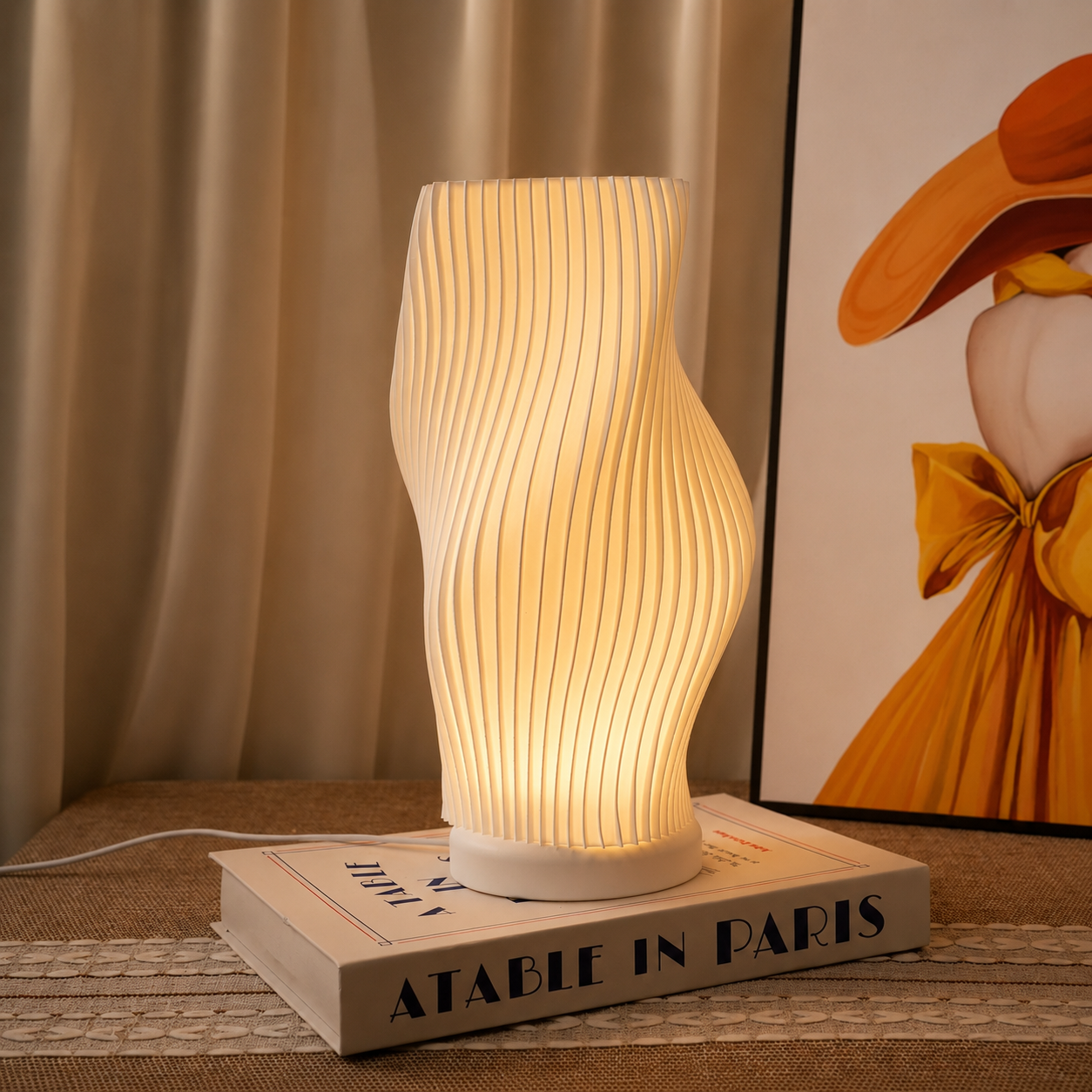 Velora Wave Lamp - Đèn Ngủ 3D Hình Sóng Nghệ Thuật, Đèn Trang Trí Phòng Ngủ Ánh Sáng Dịu Nhẹ