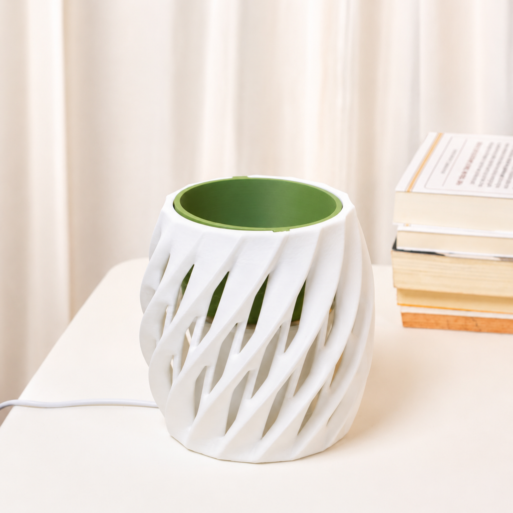 Chậu Cây Decor 3D Tích Hợp Đèn Vàng Ấm