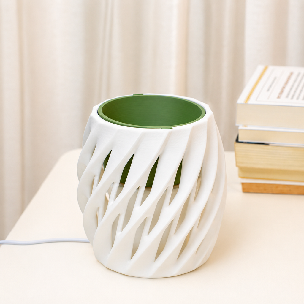 Chậu Cây Decor 3D Tích Hợp Đèn Vàng Ấm