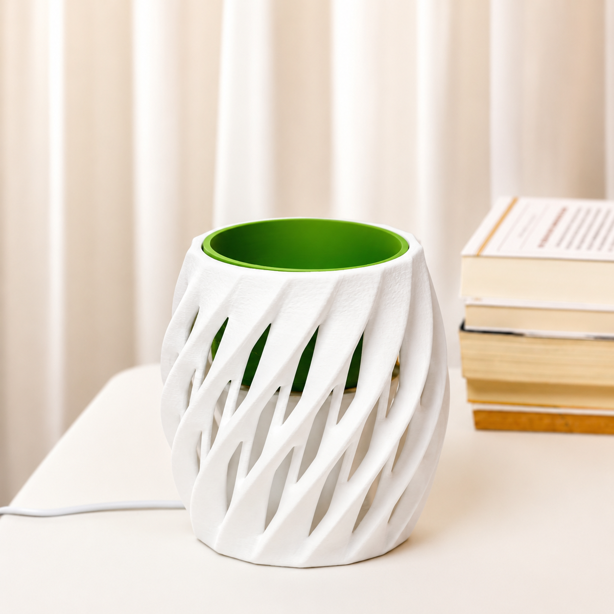 Chậu Cây Decor 3D Tích Hợp Đèn Vàng Ấm