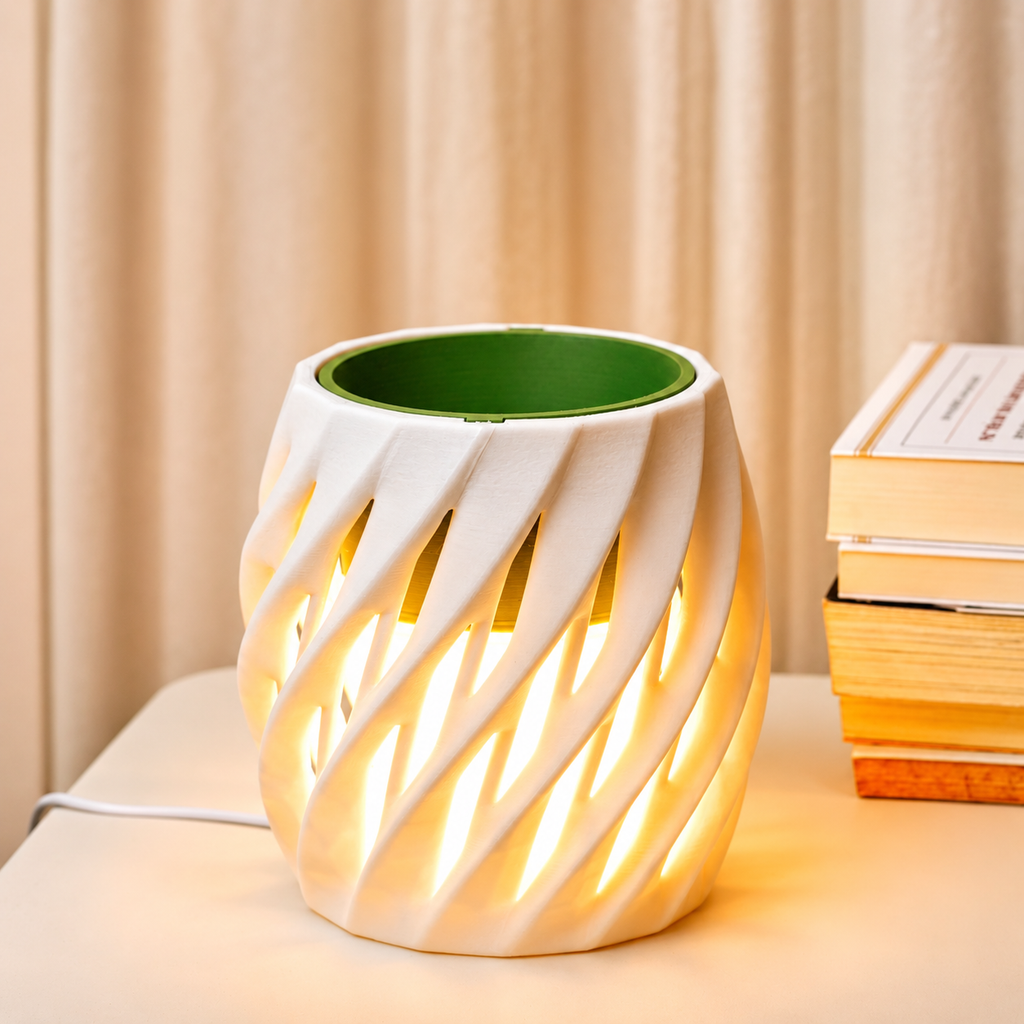 Chậu Cây Decor 3D Tích Hợp Đèn Vàng Ấm